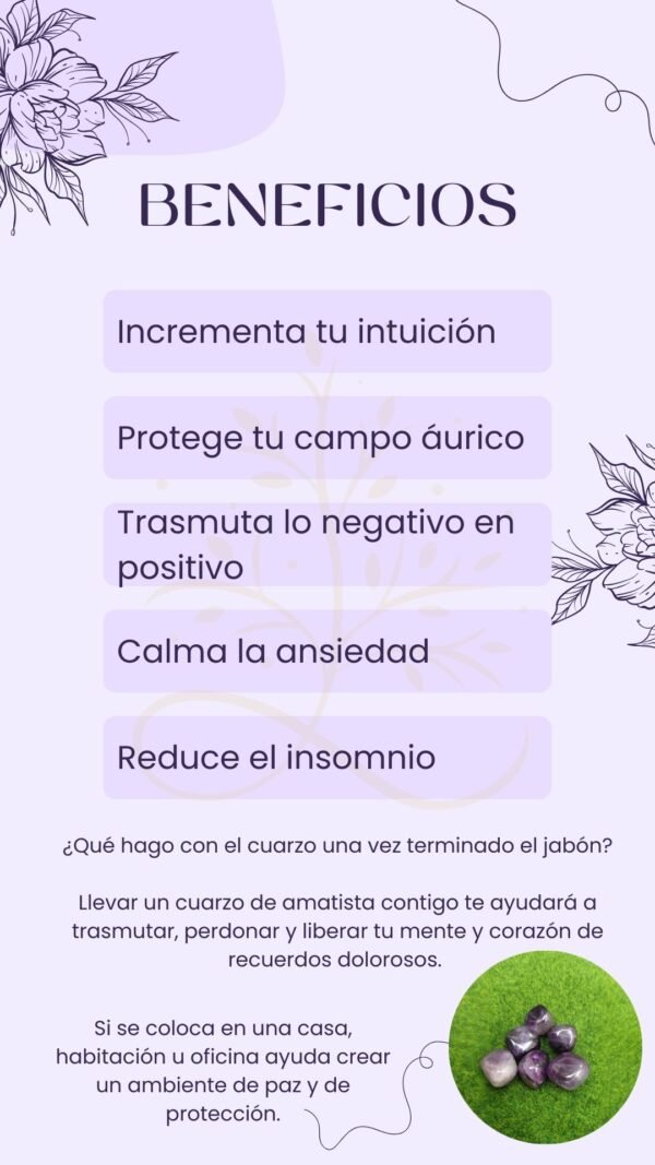 Jabón de Cuarzo Amatista - Trasmutación y Crecimiento espiritual